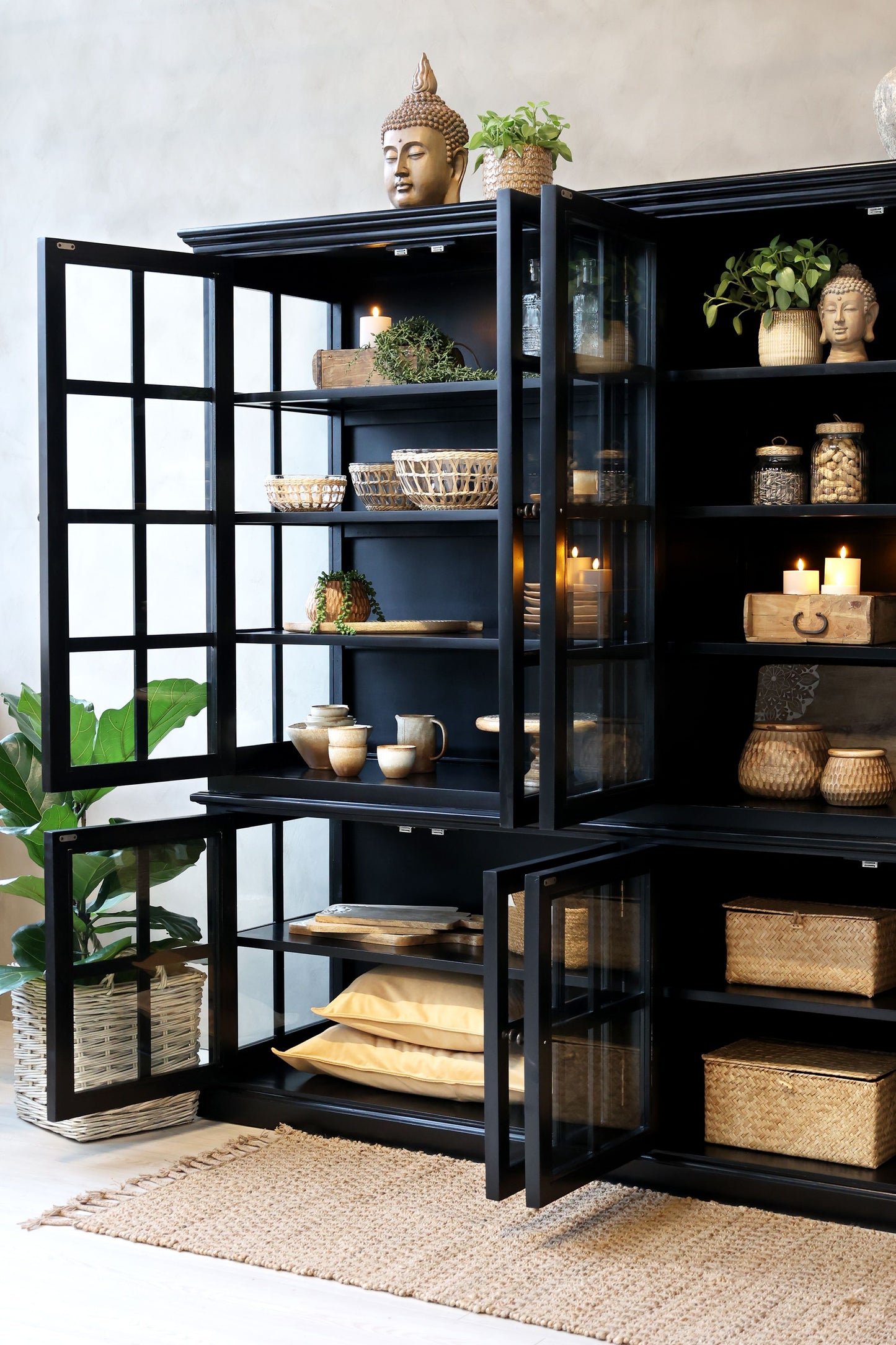 Grande armoire buffet vitré "Marseille" - Chic Antique