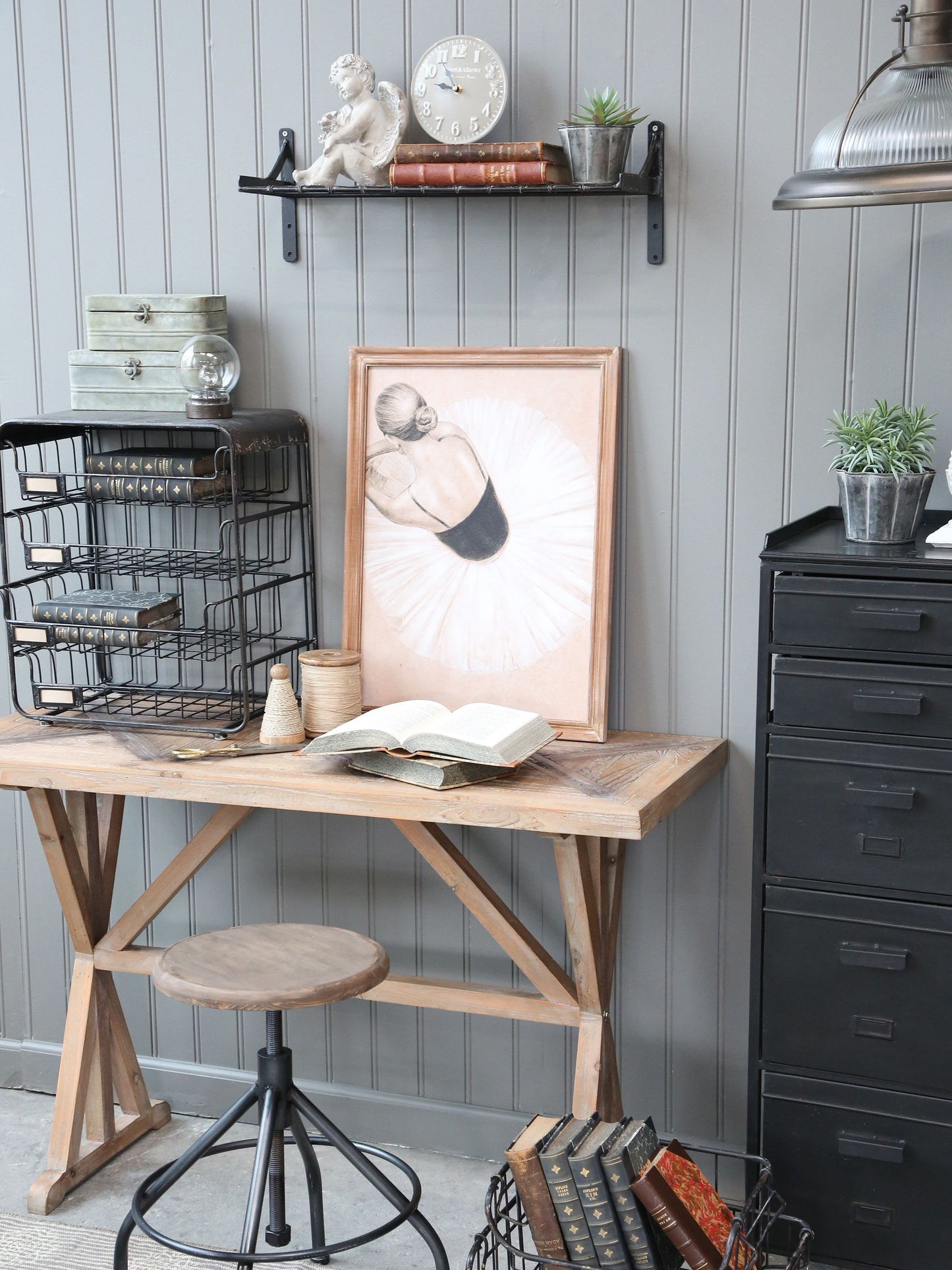 Table / console en bois recyclé