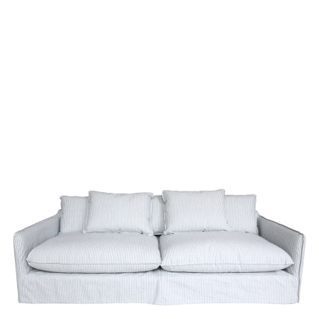 Canapé Malo Lin 5 Oreillers 220x95x75 cm Bleu