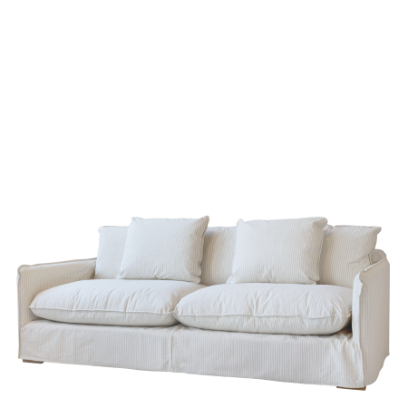 Canapé Lin Malo 5 Oreillers 220x95x75 cm Naturel