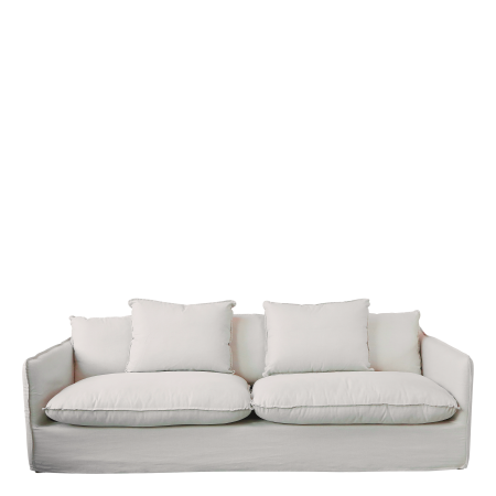 Canapé Malo Lin 5 Oreillers 220x95x75 cm Naturel