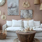 Canapé Malo Lin 5 Oreillers 220x95x75 cm Naturel