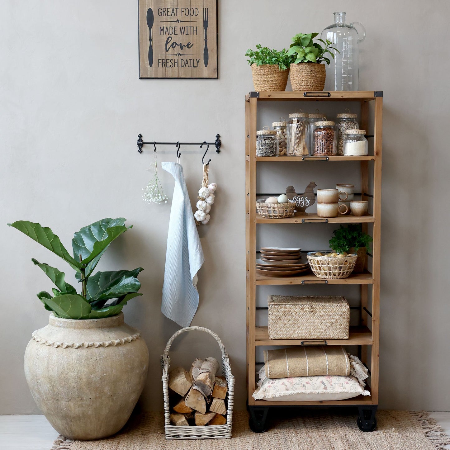 Étagère à 5 étagères sur roues