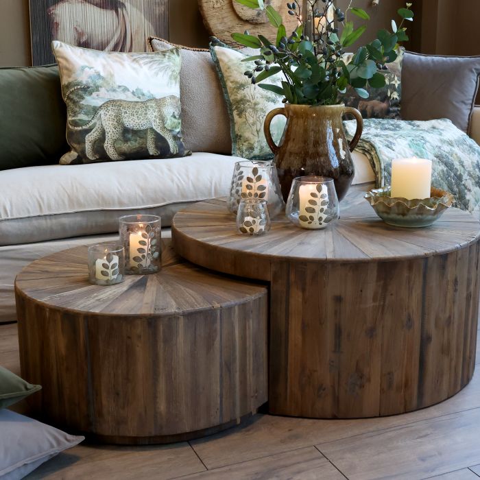 Table Basse Set de 2 Chic Antique H31xD63,5 cm