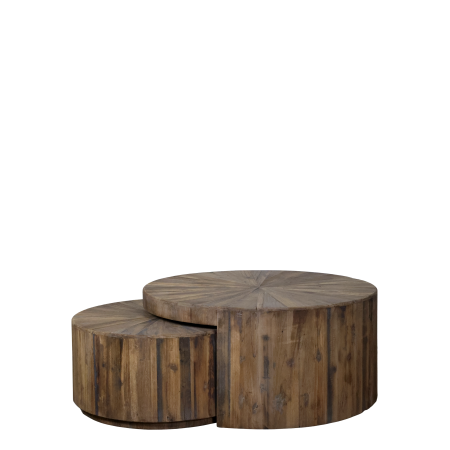Table Basse Set de 2 Chic Antique H31xD63,5 cm