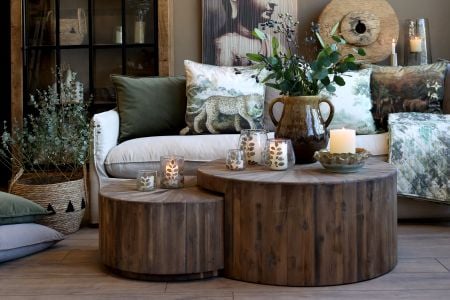 Table Basse Set de 2 Chic Antique H31xD63,5 cm
