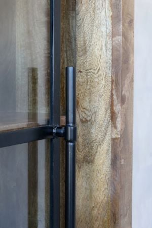 Armoire Vitrine Paris Chic Antique 2 Portes Coulissantes 190x110x45 cm
