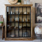 Armoire Vitrine Paris Chic Antique 2 Portes Coulissantes 190x150x45 cm Naturel