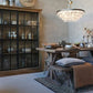Armoire Vitrine Paris Chic Antique 2 Portes Coulissantes 190x150x45 cm Naturel