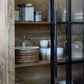 Armoire Vitrine Paris Chic Antique 2 Portes Coulissantes 190x150x45 cm Naturel