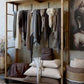Étagère sur Roues Chic Antique Tringle à Vêtement 200x150x48 cm Naturel