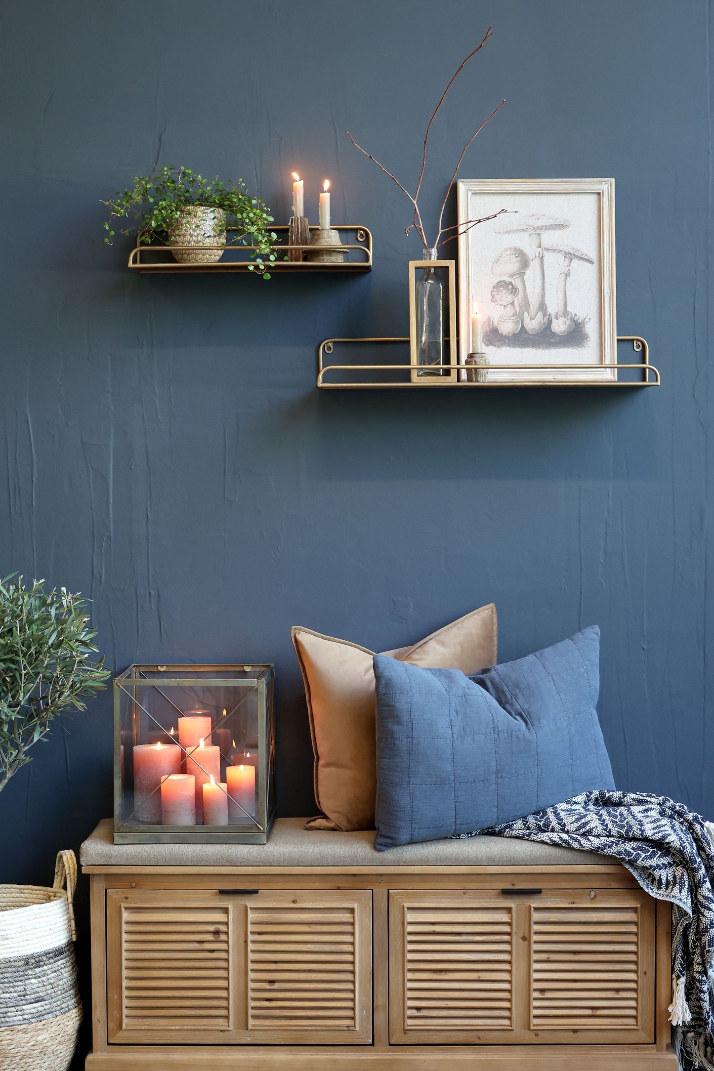 Étagère antique laiton