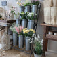 Étagère pour Fleurs Chic Antique 9 Cache-Pots 127x61x53 cm Zinc Antique