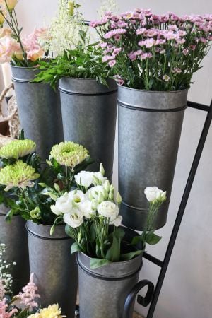Étagère pour Fleurs Chic Antique 9 Cache-Pots 127x61x53 cm Zinc Antique