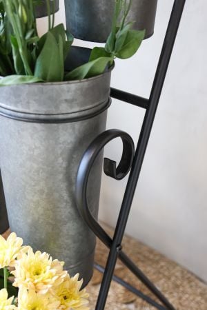 Étagère pour Fleurs Chic Antique 9 Cache-Pots 127x61x53 cm Zinc Antique