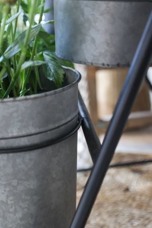 Étagère pour Fleurs Chic Antique 9 Cache-Pots 127x61x53 cm Zinc Antique