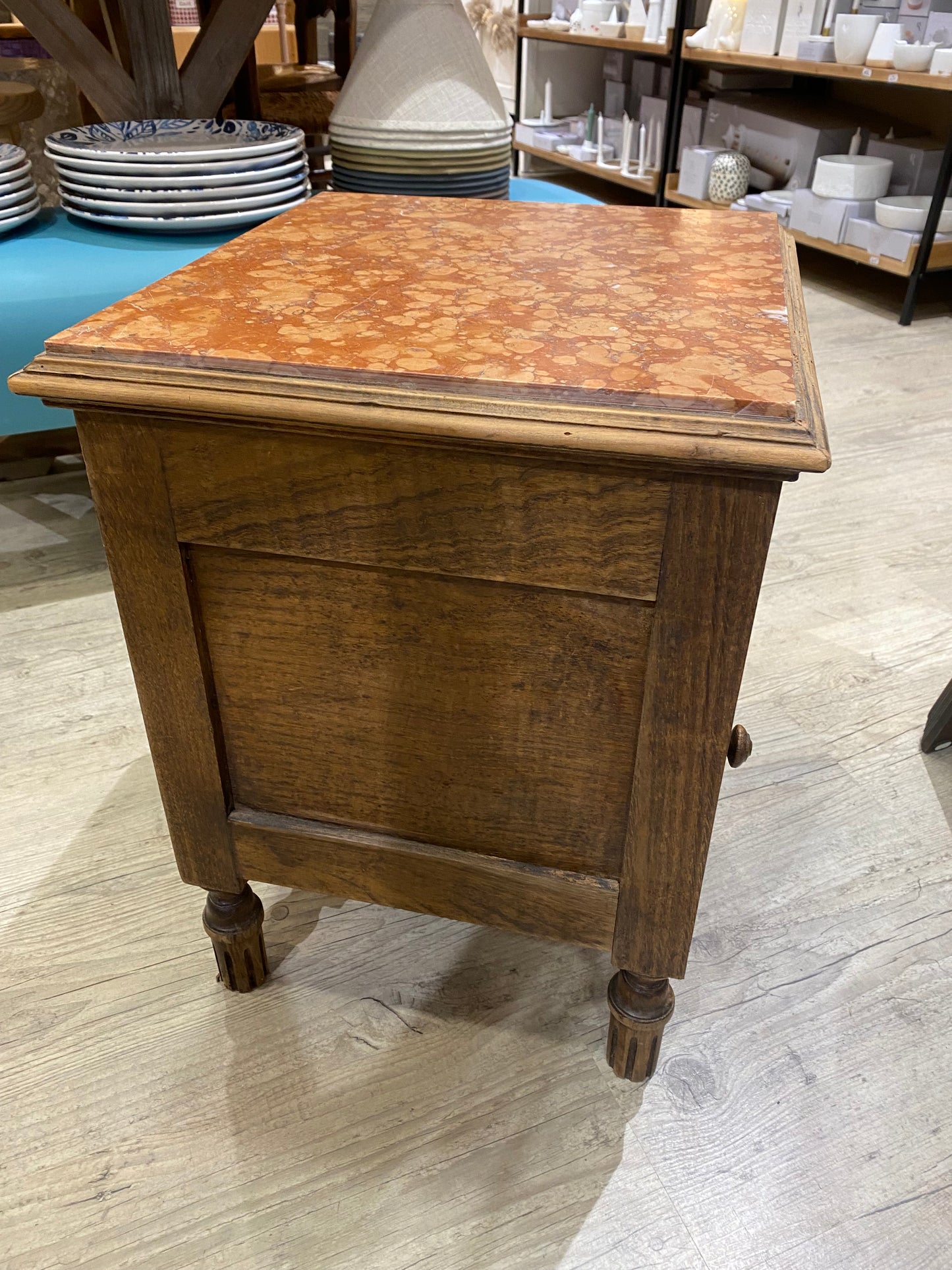 Chevet ancien bois et marbre