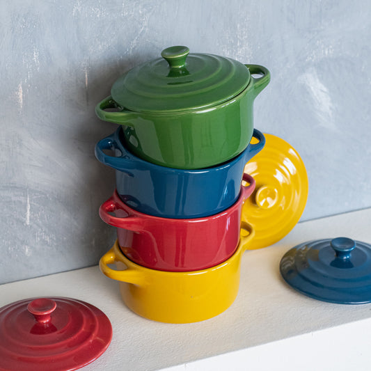 Set de 4 mini cocottes en grès