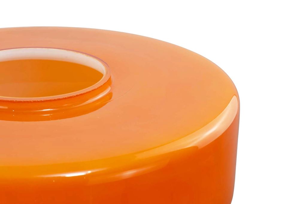 Lampe à poser verre coloré orange style rétro