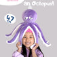 PELUCHE PIEUVRE VIOLETTE 47 CM