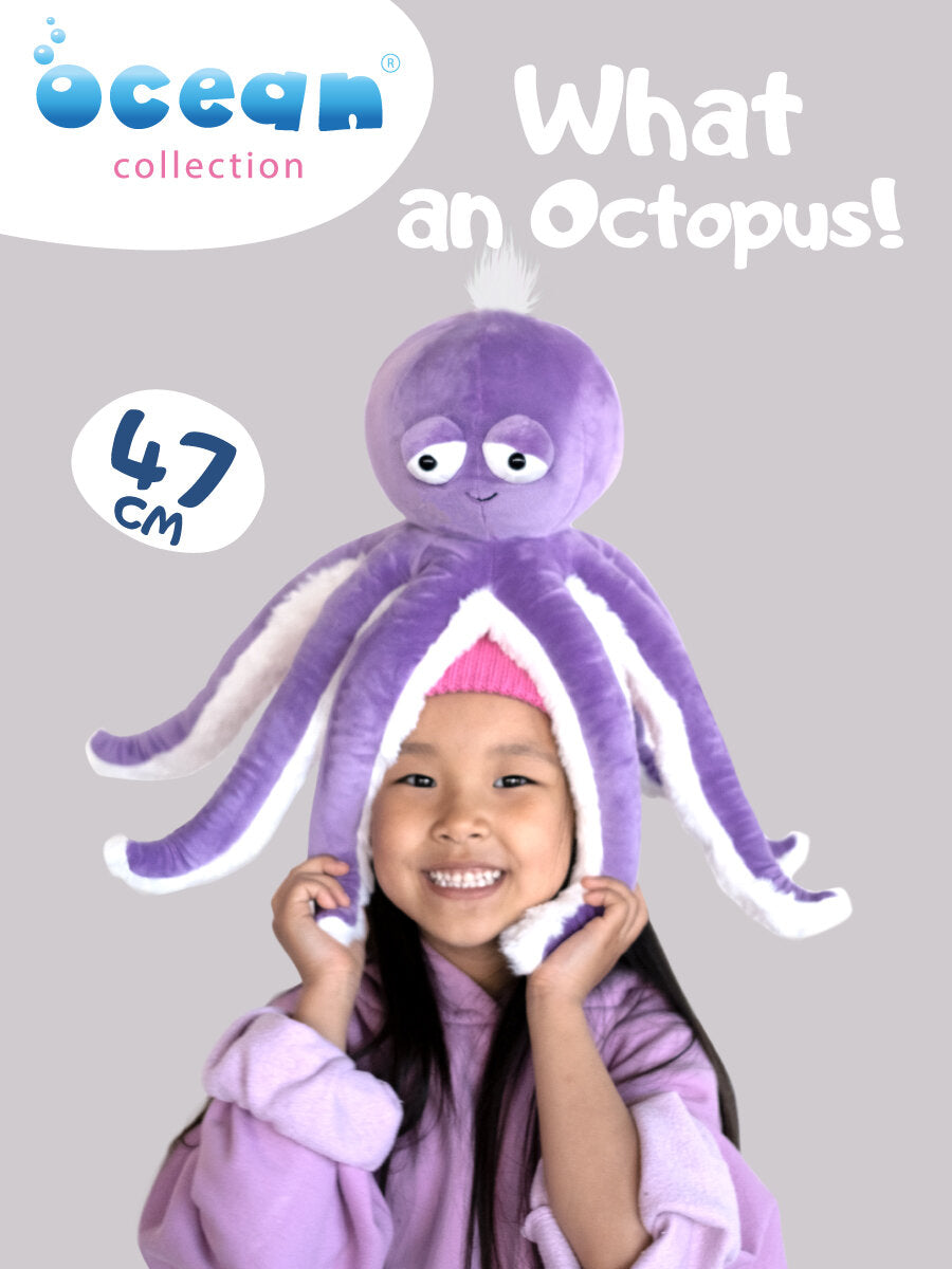PELUCHE PIEUVRE VIOLETTE 47 CM