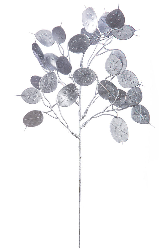 Branche Feuille d'argent en plastique