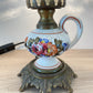 Lampe ancienne laiton céramique façon lampe à pétrole