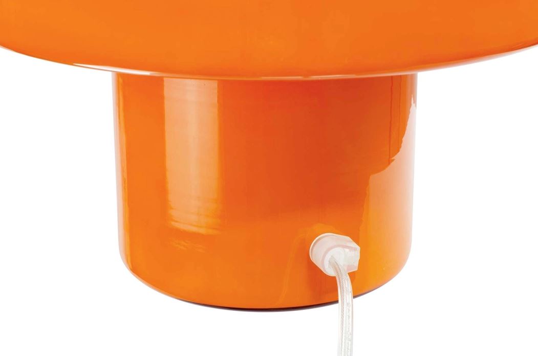 Lampe à poser verre coloré orange style rétro
