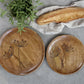 Assiette en bois avec des découpes, D30 cm nature