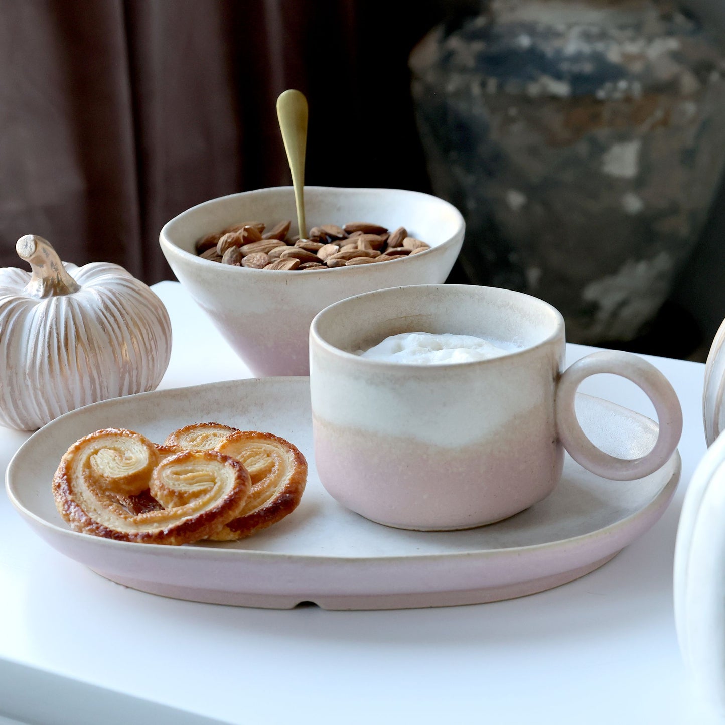 Tasse "valence" vieux rose