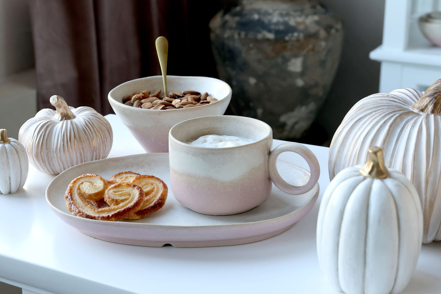 Tasse "valence" vieux rose