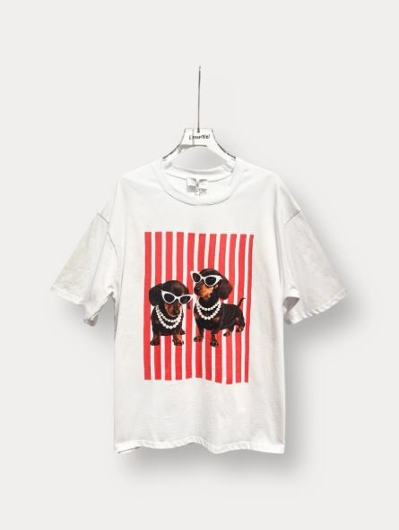 T-Shirt à Manches Courtes imprimé "Teckels"