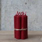 LOT DE 5 Bougies "Diner" COURTES - ROUGE FONCE