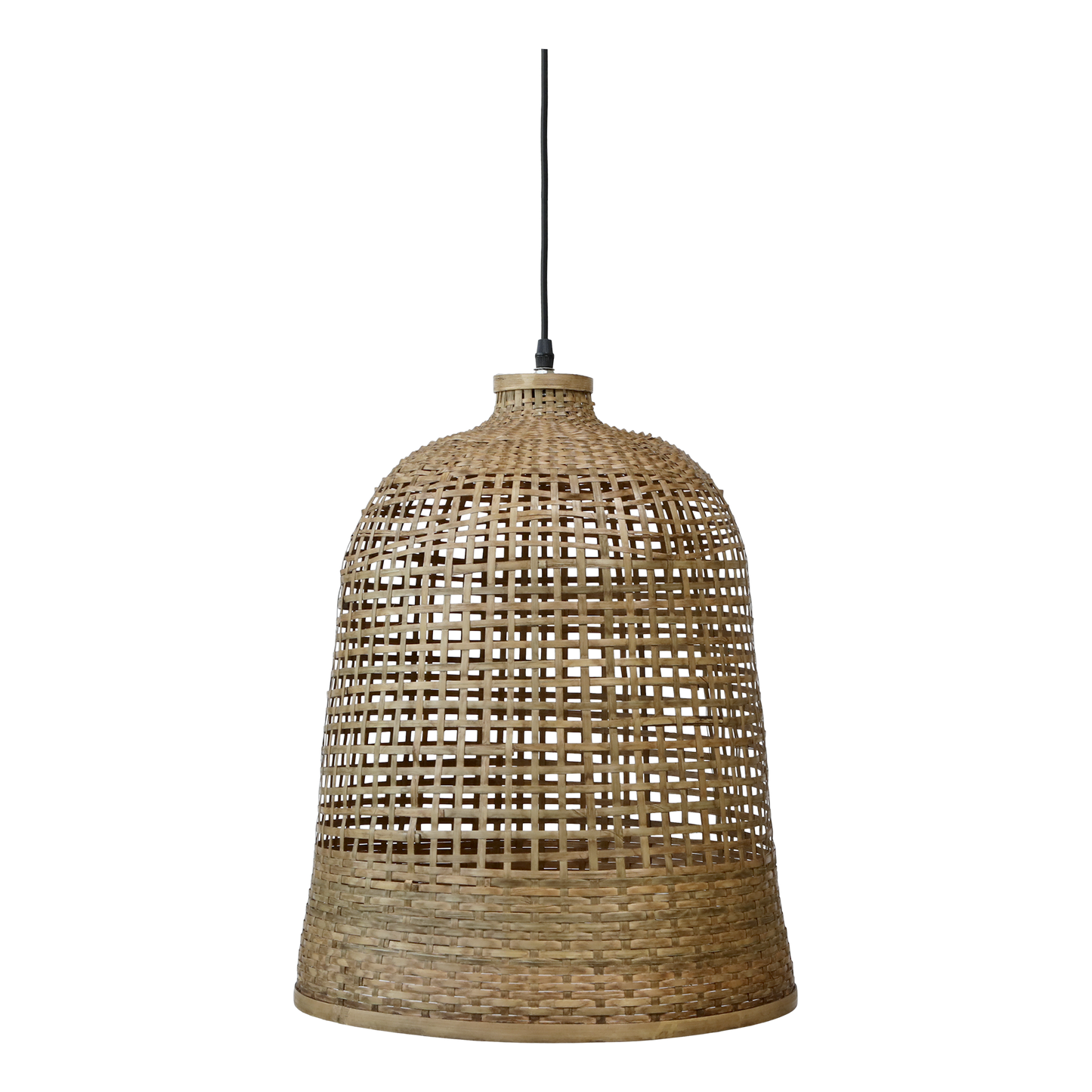 Grande suspension Lampe en bambou tressé