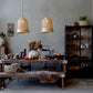 Grande suspension Lampe en bambou tressé