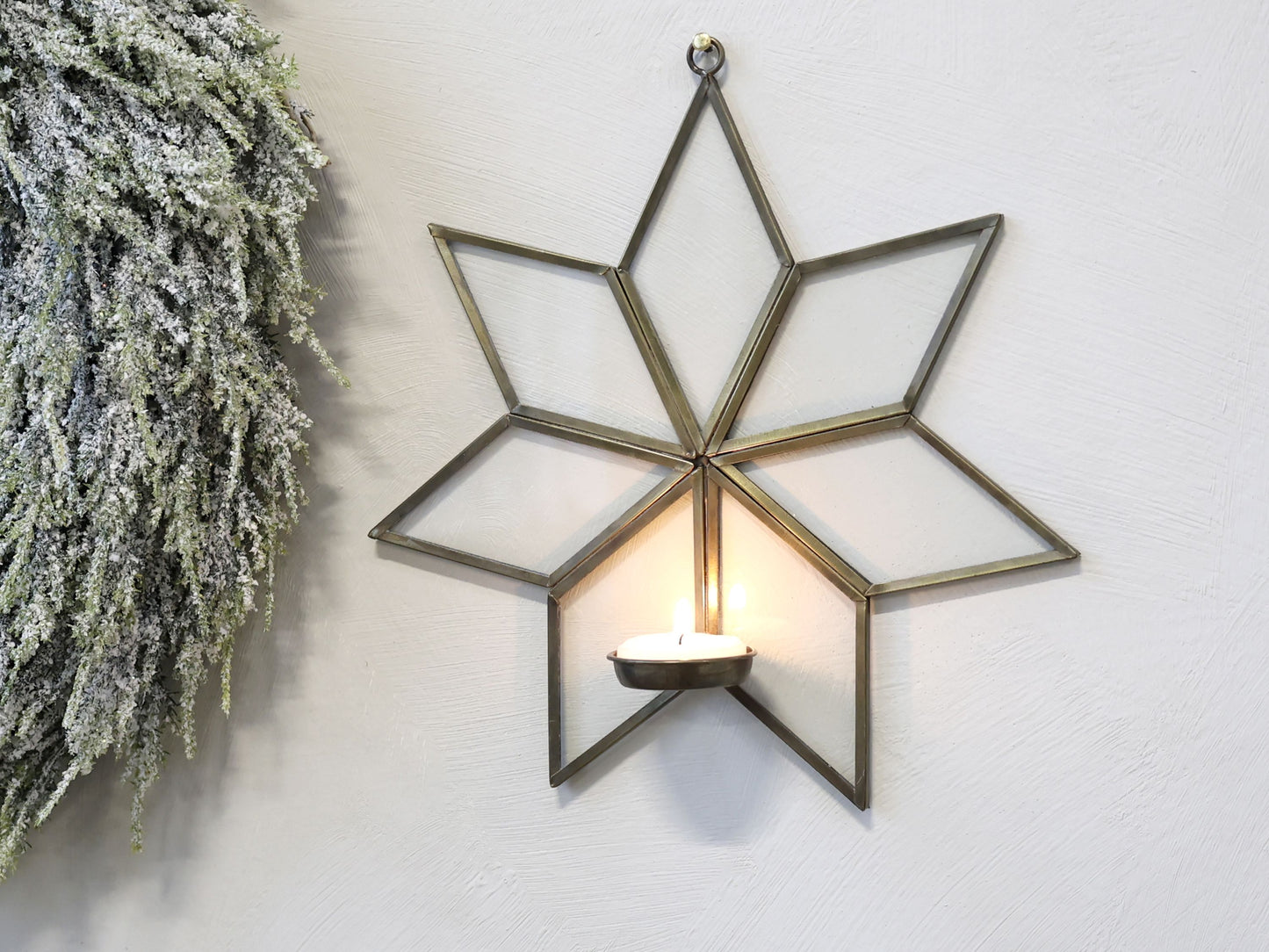 Étoile photophore murale en laiton
