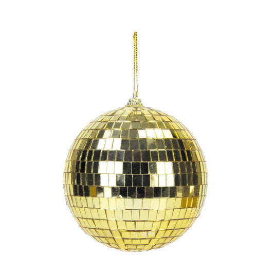 Boule Disco jaune Gold 10 cm