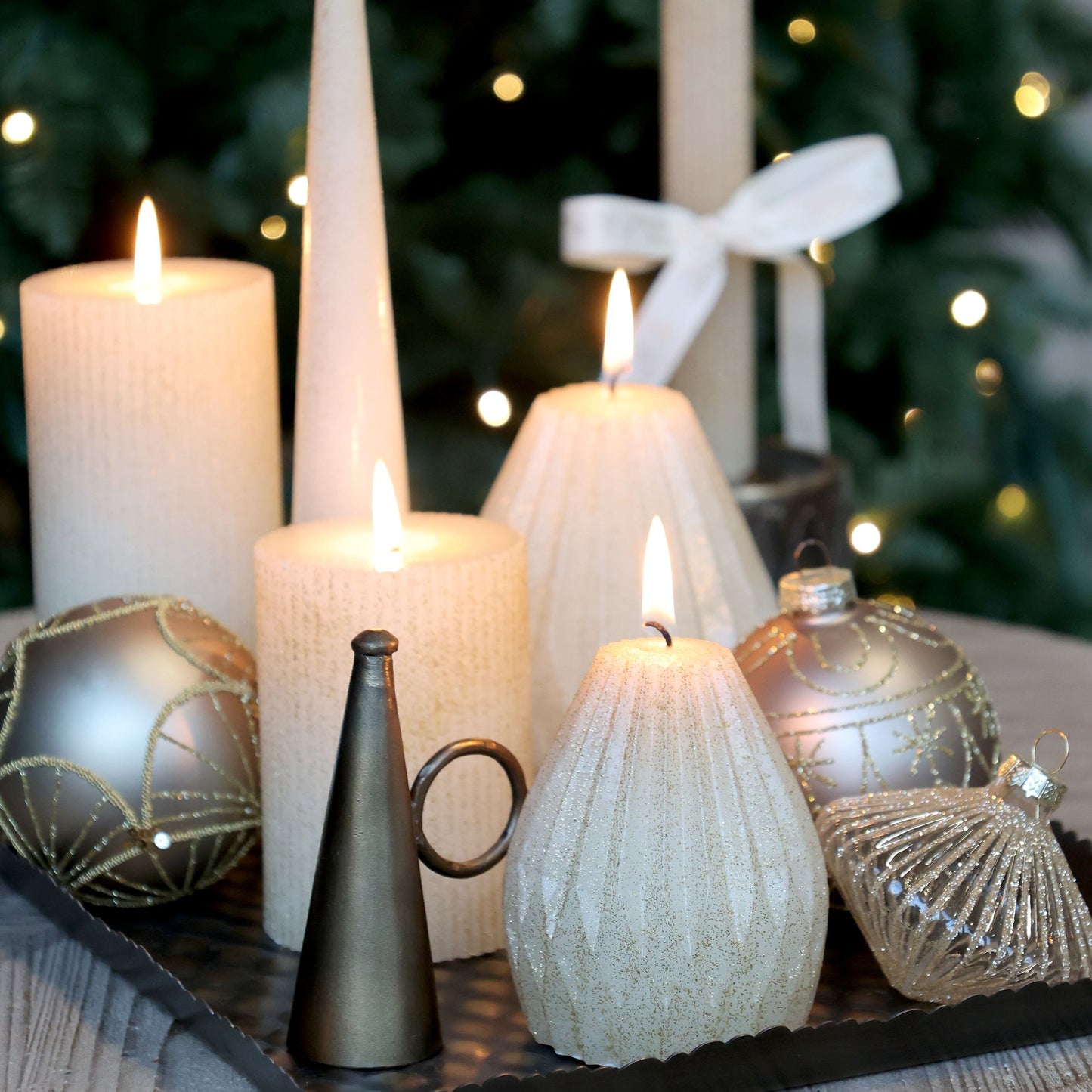 Bougie Pilier diamond avec paillettes