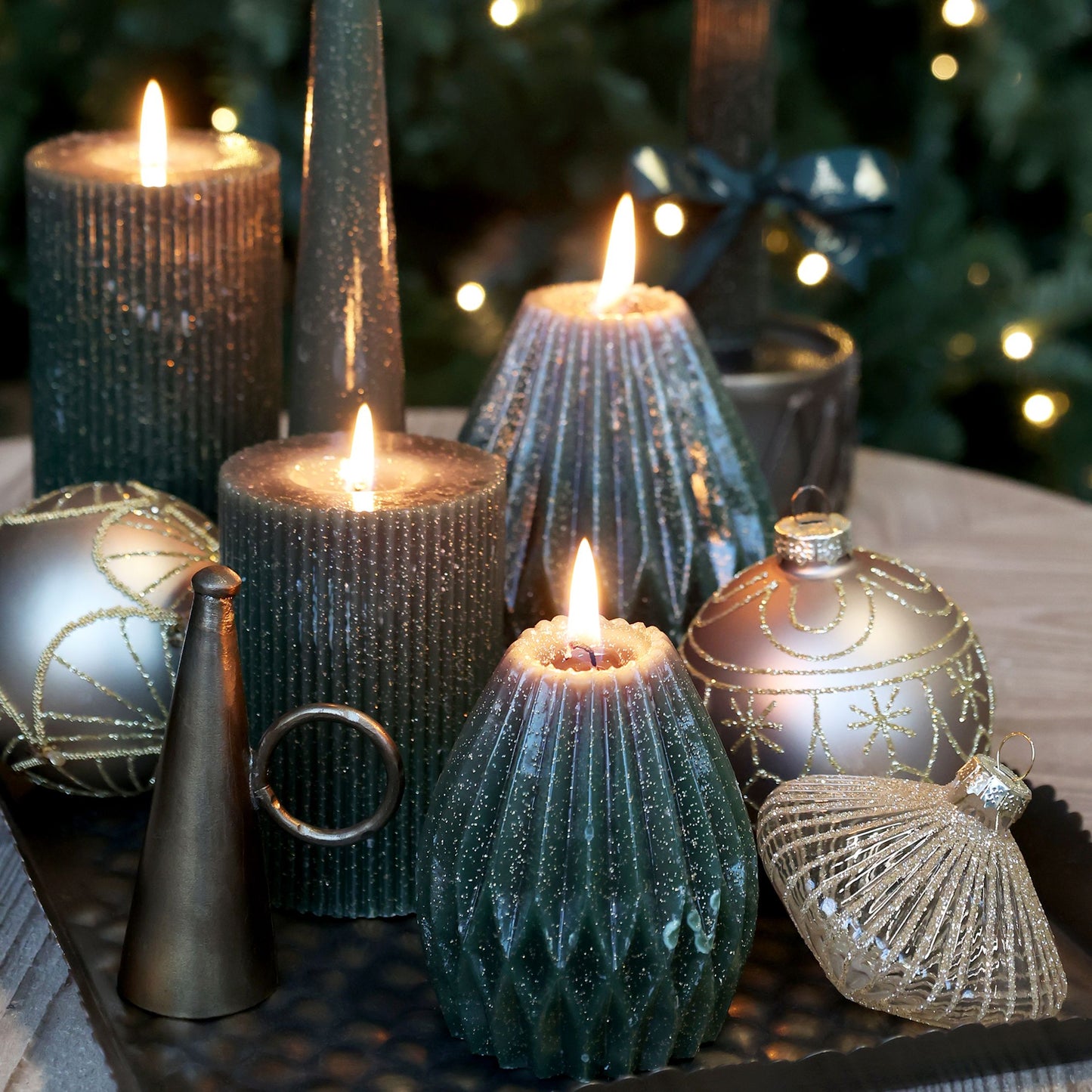 Bougie Pilier diamond avec paillettes