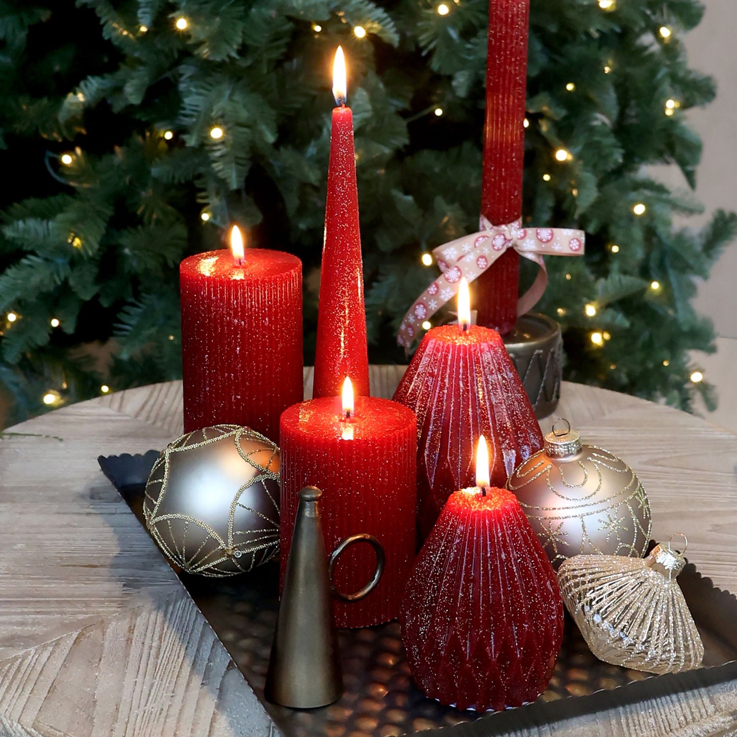 Bougie Pilier diamond avec paillettes