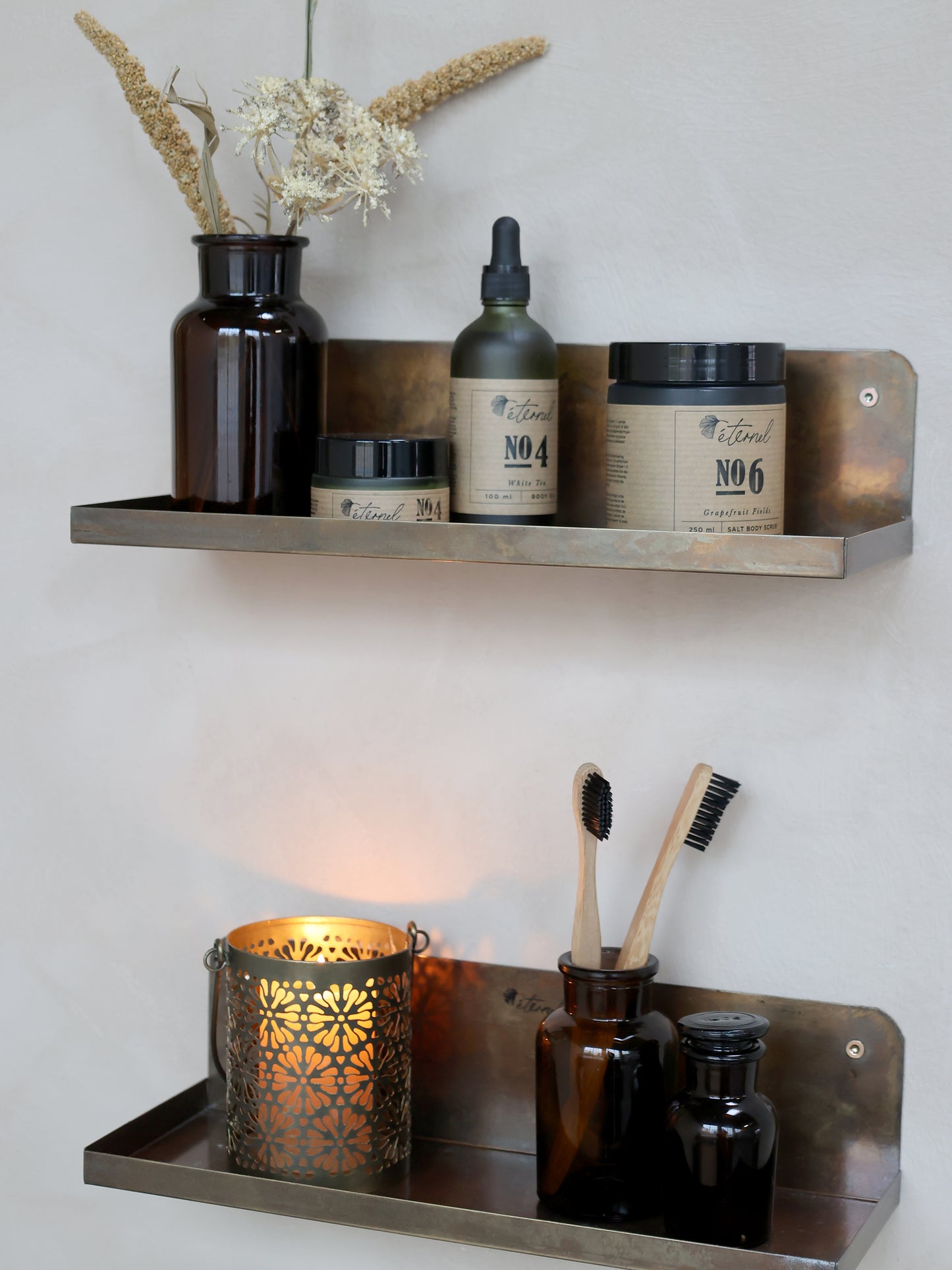 Lot de 5 verres d'apothicaire français avec couvercle Mocca