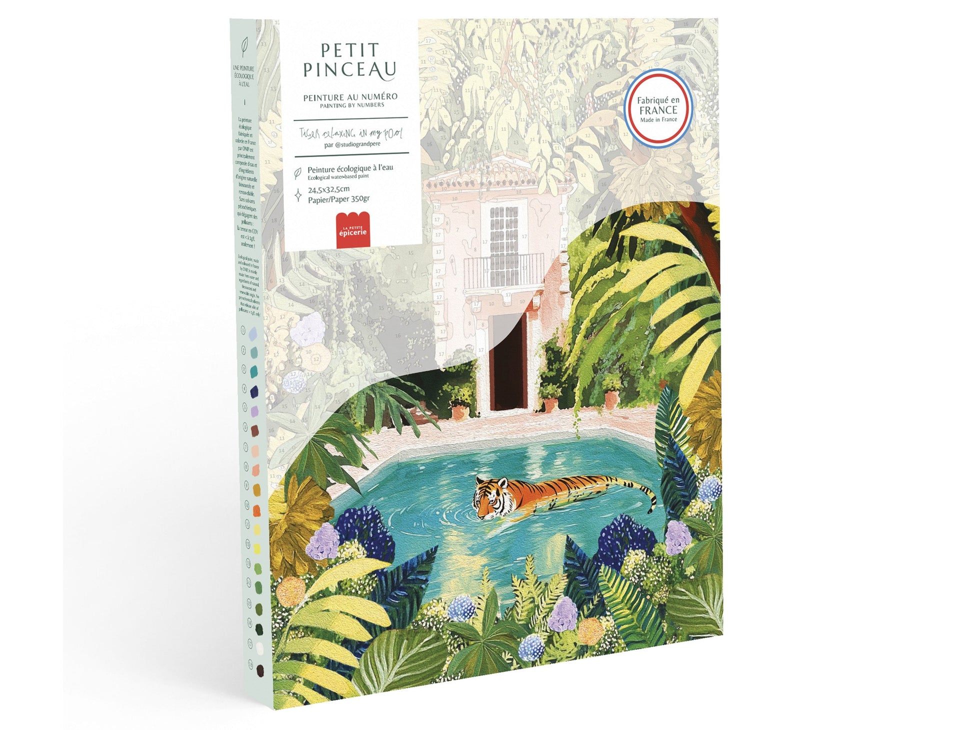 Coffret Peinture au Numéro Tiger Relaxing In My Pool La Petite Epicerie