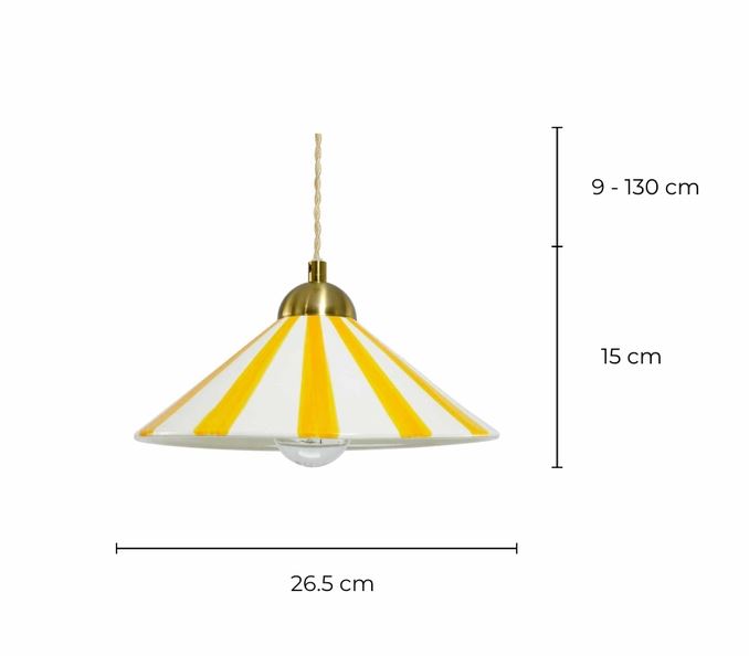Suspension en céramique bicolore artisanale Praya "jaune"