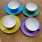 Lot de 4 tasses à café colorées - Digoin Sarreguemines