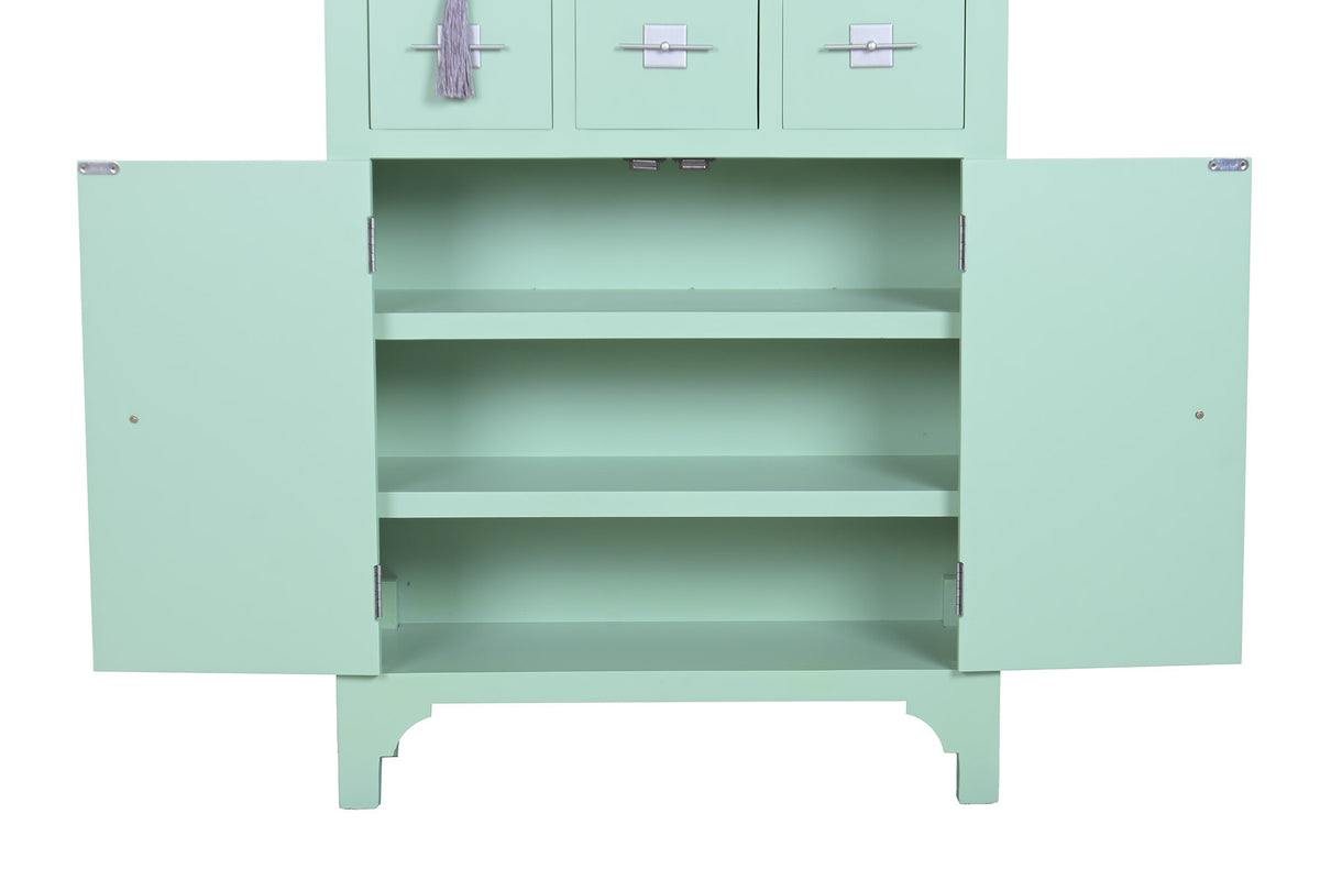 Commode Sapin MDF 63x27x101 cm Vert Menthe