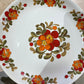 LOT DE 5 ASSIETTES PLATES FLEURS ROUGES ORANGES MOULIN DES LOUPS