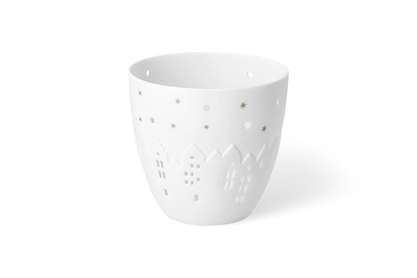 Grand Porte-Bougie Poésie Maisons Porcelaine Blanche räder 92227