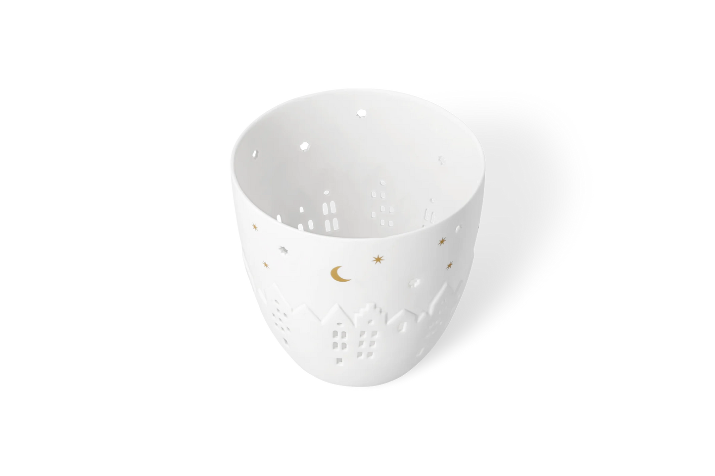 Grand Porte-Bougie Poésie Maisons Porcelaine Blanche räder 92227