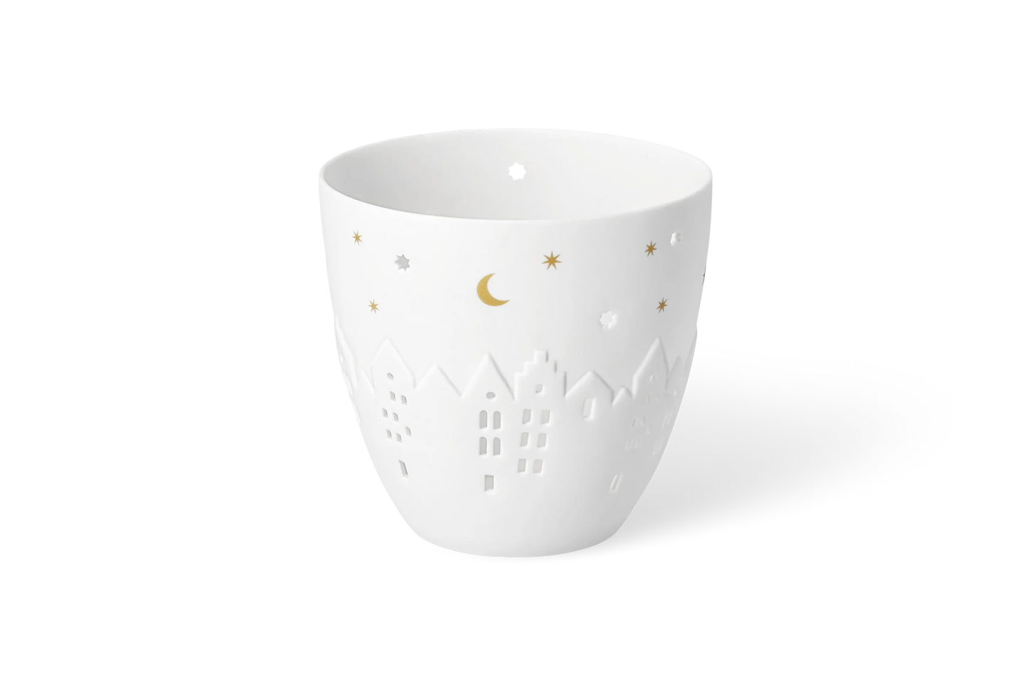 Grand Porte-Bougie Poésie Maisons Porcelaine Blanche räder 92227