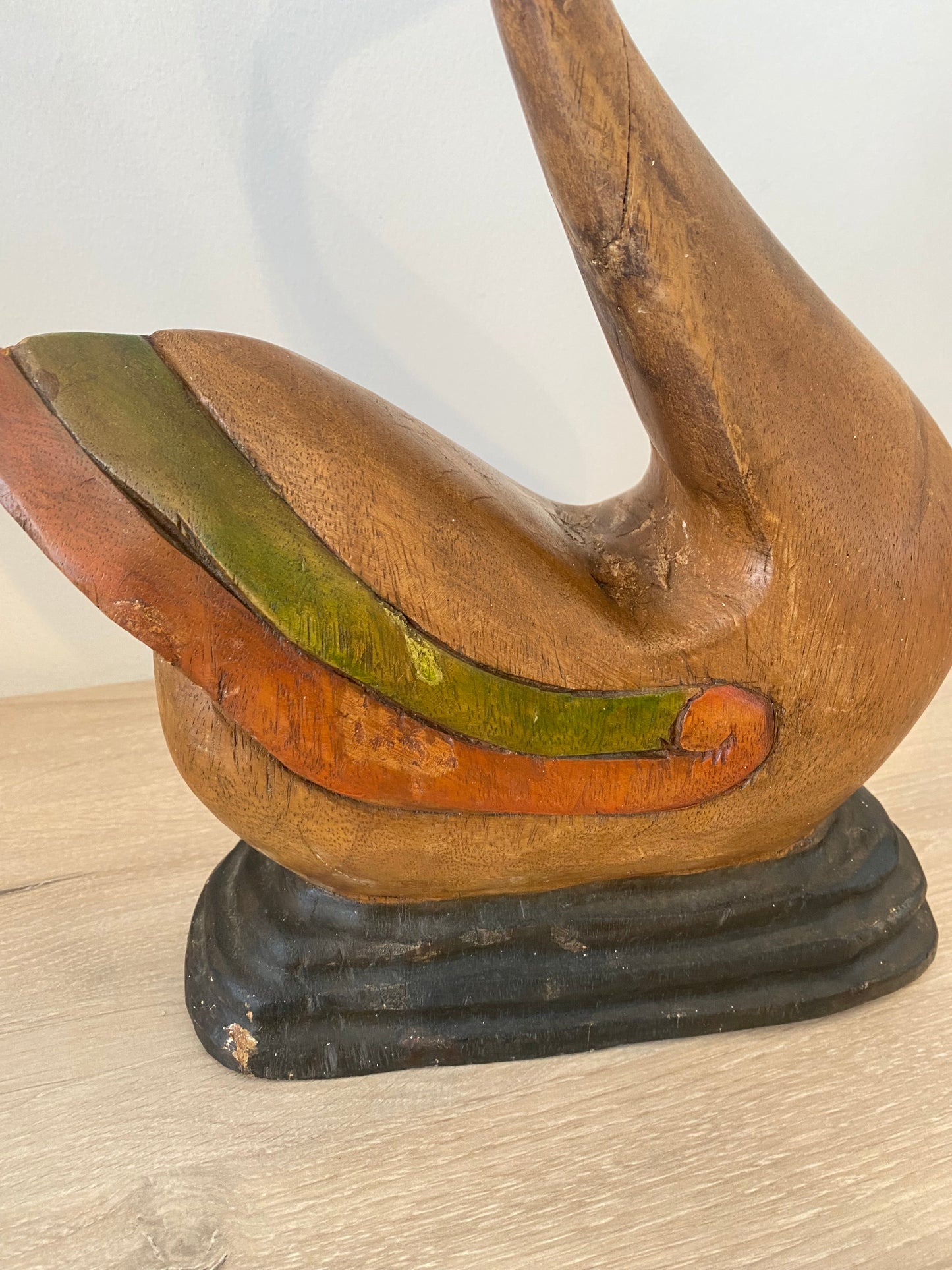 canard déco en bois sculpté